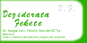 deziderata fekete business card